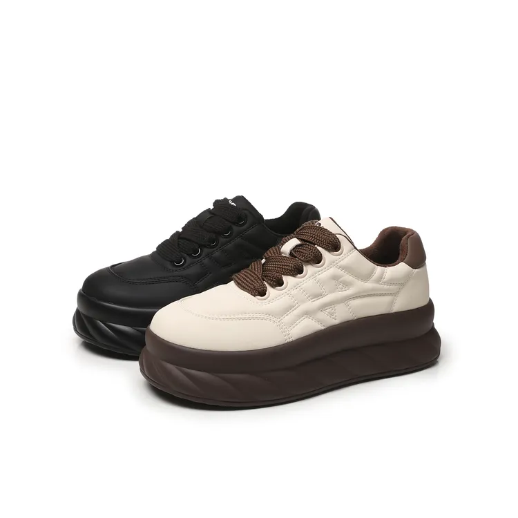 B 门店8&99！面包鞋」 PIN牌绗棉加绒双层锁温厚底增高休闲鞋C24897