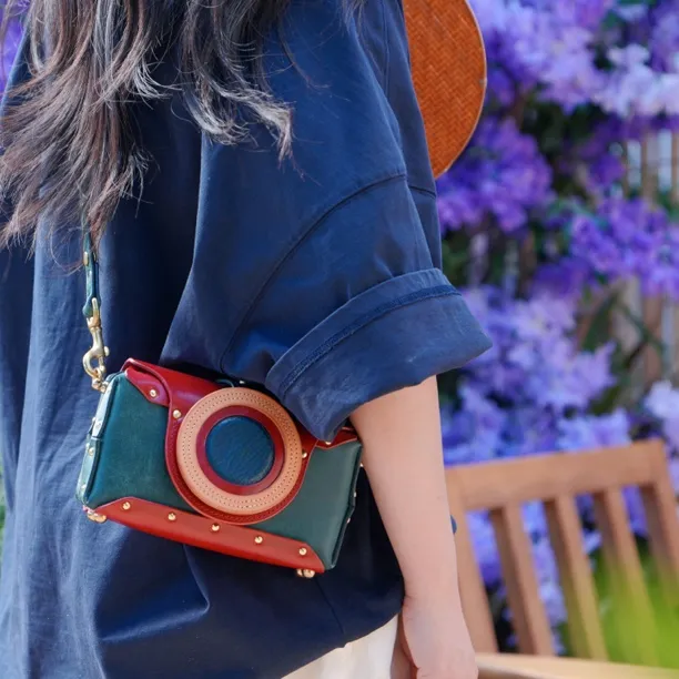 缦物相机包原创设计头层牛皮高定时尚盒子包单肩包斜挎包腋下包