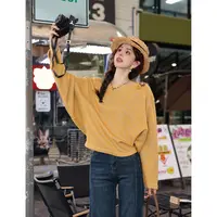 陈大器【向日葵花】港风复古套头针织宽松女百搭上衣JW1023299
