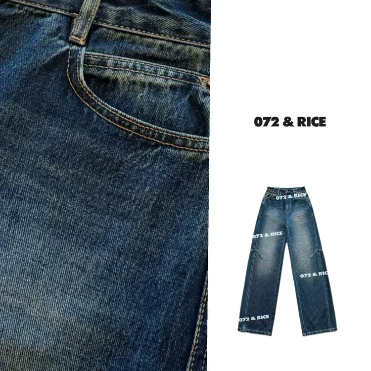 072 & RICE【曼青裤】秋季休闲直筒牛仔长裤 N-32GY872