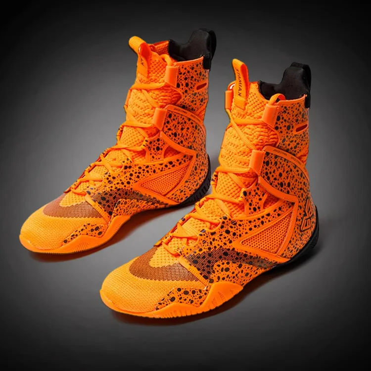 专业拳击鞋男女高帮靴散打格斗训练鞋泰拳鞋专业自由搏击鞋拳击靴