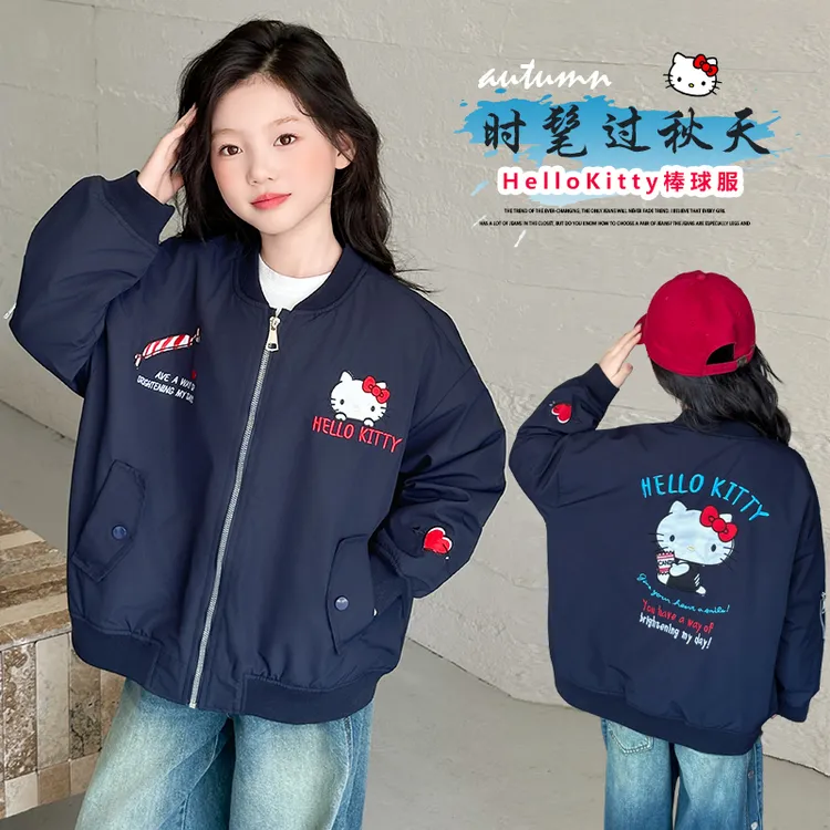 2025新款秋冬儿童夹棉外套女童加绒棒球服萌趣刺绣小熊卡通上衣潮