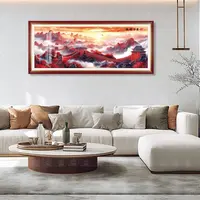 【进口棉布】爱阁十字绣鹏程万里新款中式山水简约客厅书房手工线绣