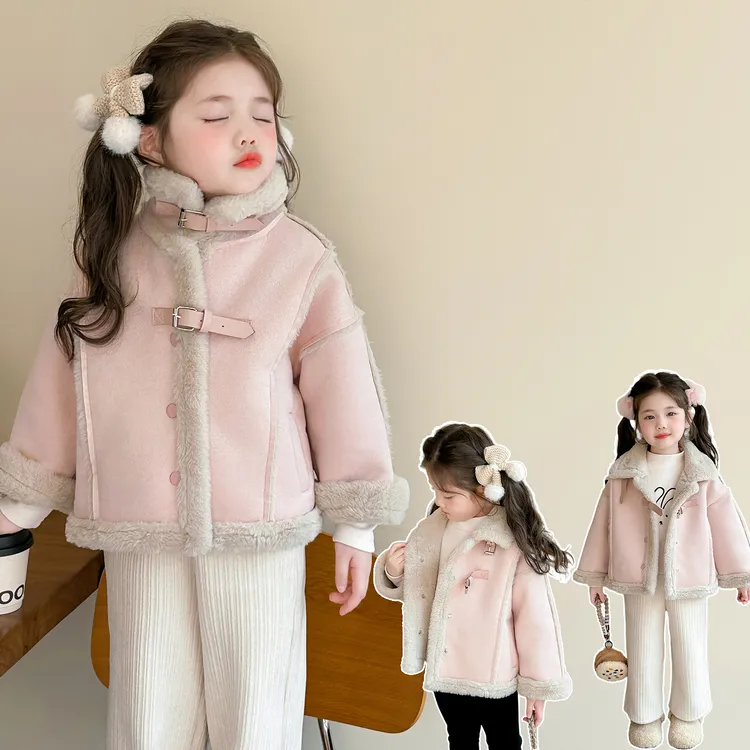 女童加绒外套儿童秋冬装新款韩版洋气加厚小女孩宝宝冬季保暖大衣