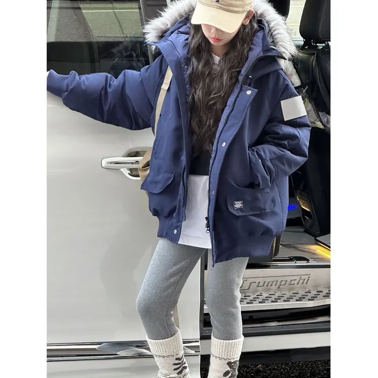 K29869孙小美高端90白鸭绒女童毛领羽绒服冬装儿童派克服外套潮