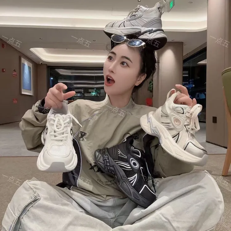 一点五增高15-12CM老爹鞋女士定制款隐形透气运动鞋百搭男女同款