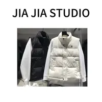 嘉嘉推荐#3355【夹棉加厚 男女情侣款】立领小马刺绣棉马甲