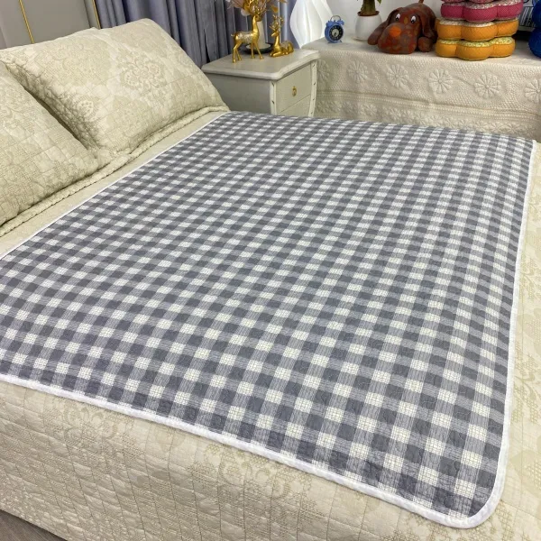 母婴好物双面纯棉夹棉床盖生理隔脏垫学生宿舍飘窗沙发可机洗防滑商品图