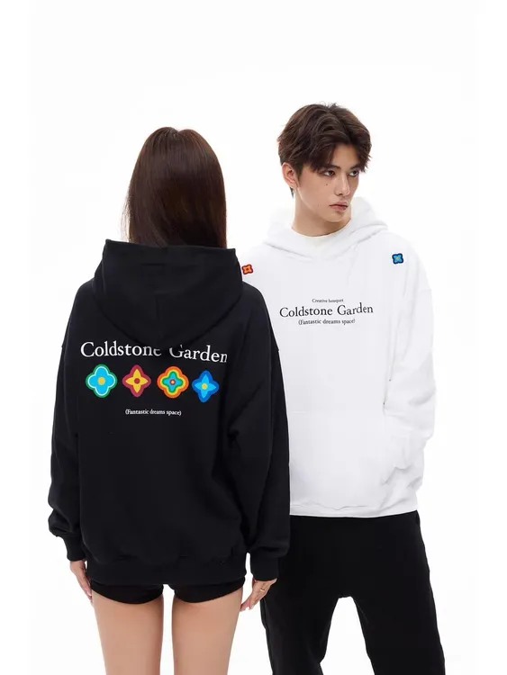 秋冬新款重磅美式复古印花连帽卫衣男加绒加厚情侣宽松青少年上衣