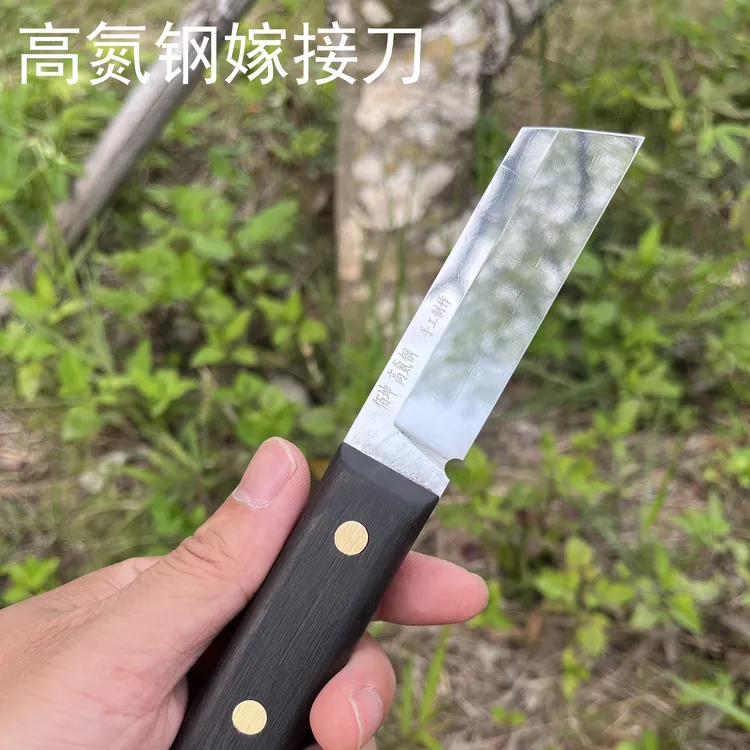 直播8号高氮钢大号黑色直柄尖头嫁接刀 不生锈