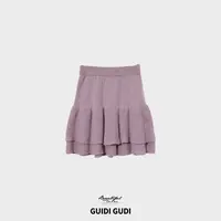 GUIDI GUDI【烟紫故事】秋冬氛围感百搭蛋糕半身裙/黄加蓝 