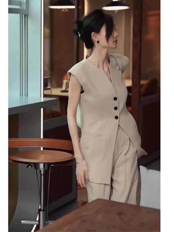职业女裤套装百搭套装lulu风绗缝工艺古风可爱风Y3K