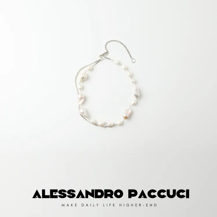 链子925银 AP洛哥42071AQ【云珠】不规则巴洛克时尚百搭气质项链