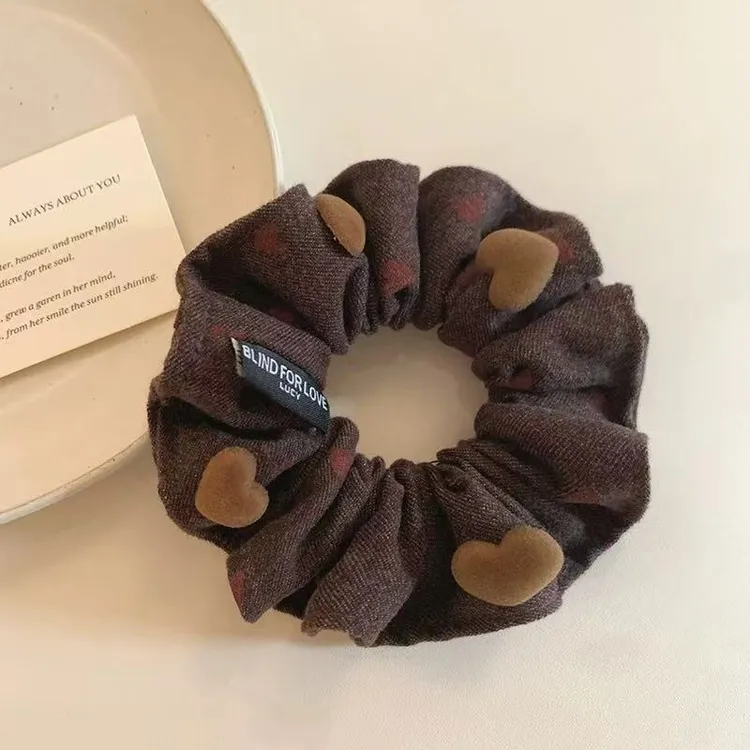 设计感小众爱心大肠发圈女韩系气质扎头发丸子头发绳头绳皮筋发饰