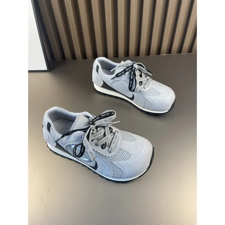 欧货真皮内增高厚底德训鞋女2025秋季新款网面透气运动阿甘鞋女款