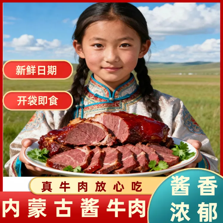 内蒙古即食酱牛肉正宗五香熟牛肉卤味健身抗饿减代餐真空零食150g