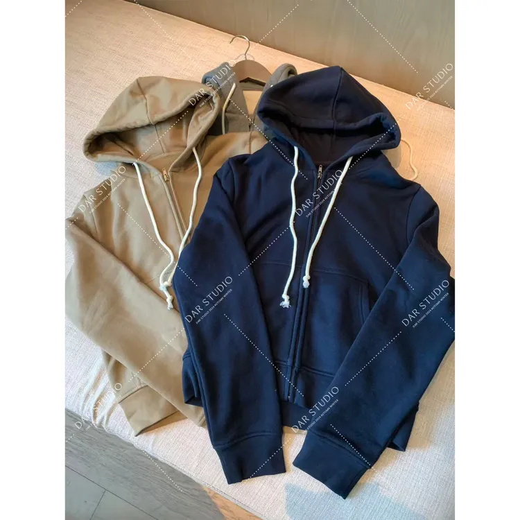 DAR STUDIO 深圳货【浓缩美式】领025冬季新款加绒开衫卫衣84120