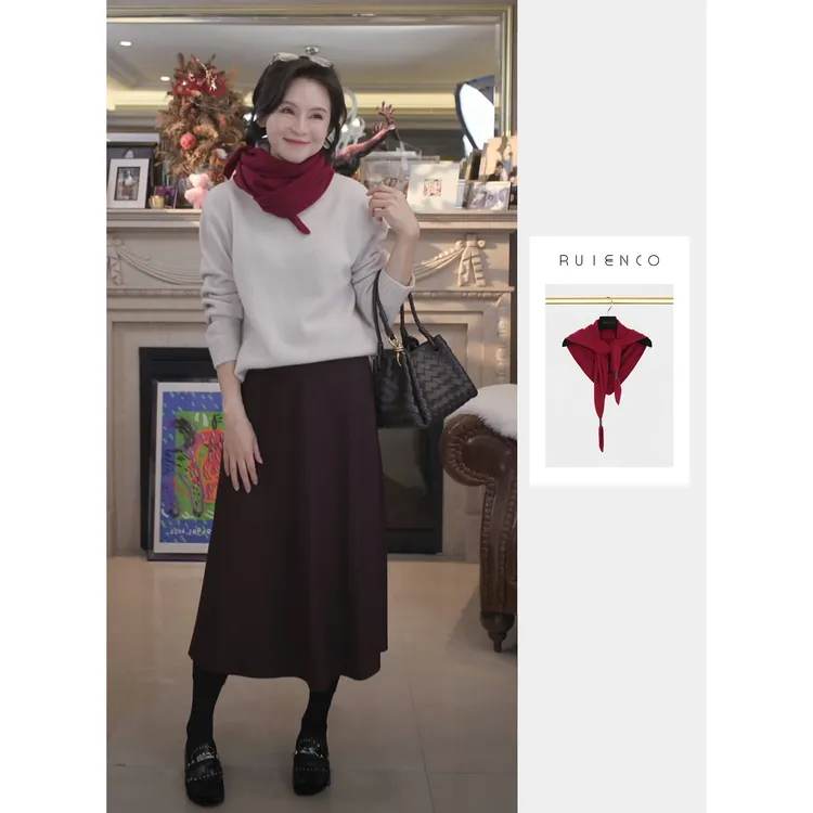 我是摩羯黑标cariaggi披肩意大利100羊绒手工钉珠德国stoll机围巾