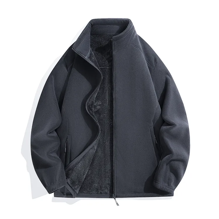 秋冬季加厚奥利绒外套男款防风抗寒保暖抓绒衣休闲立领夹克