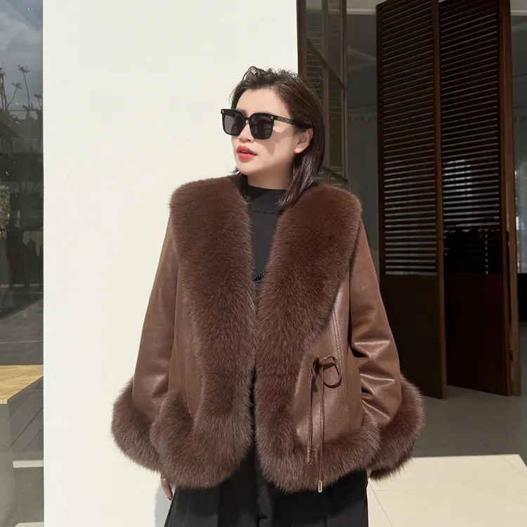 别格秀大码女装120斤到220斤高端狐狸毛皮草外套女款爆款2025新款