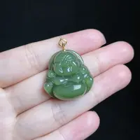【玉总珠宝】18k和田玉碧玉佛公-约25*8mm 多样性发一 CAN2310192