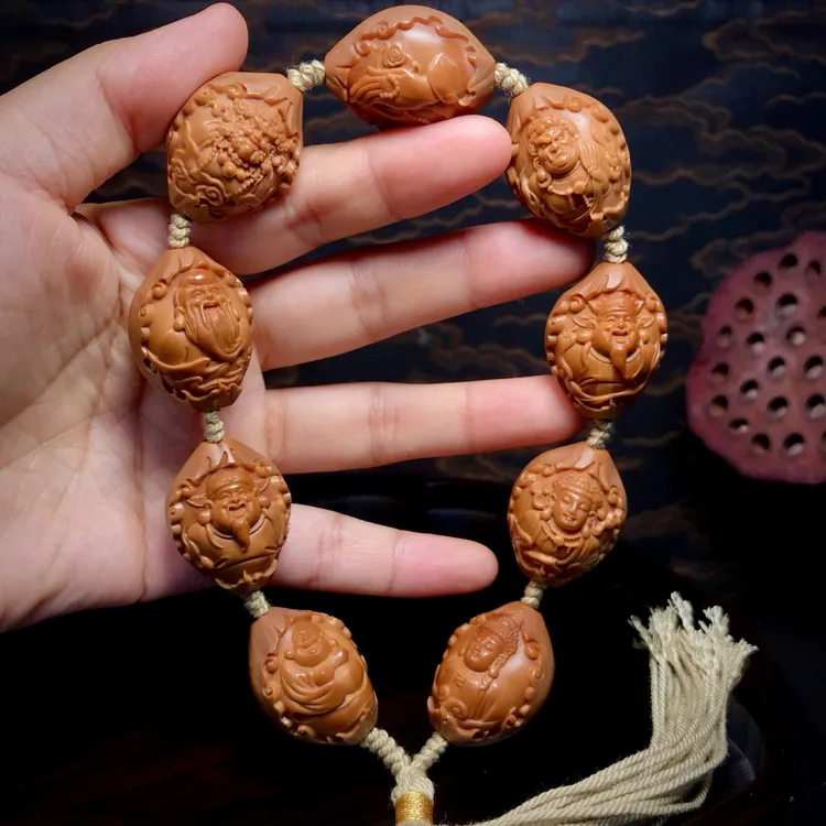 【神佛护佑】钱玉娇 舟山橄榄核雕手工手串CL507008