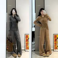 时尚显瘦设计感高腰气质慵懒风针织套装秋冬休闲设计师两件套女