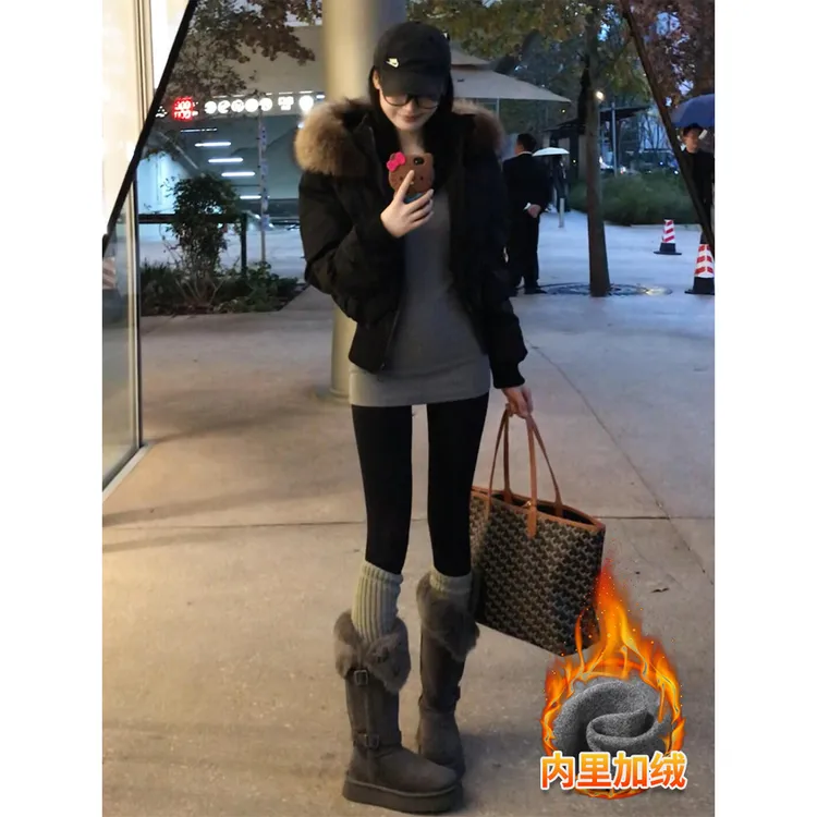 灰色加长内搭打底衫女中长款遮屁股修身厚v领上衣秋冬季包臀