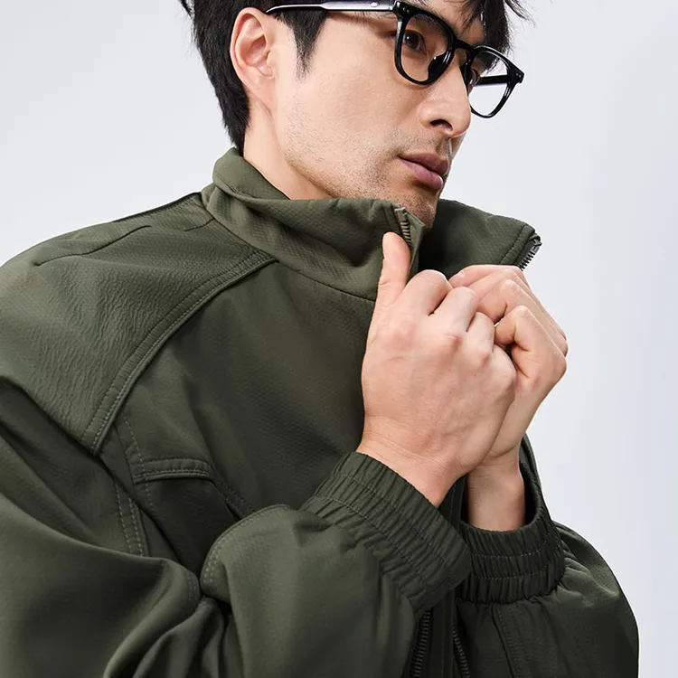高级感立领夹克外套男款爆款2025新款春秋休闲时尚百搭男士外衣