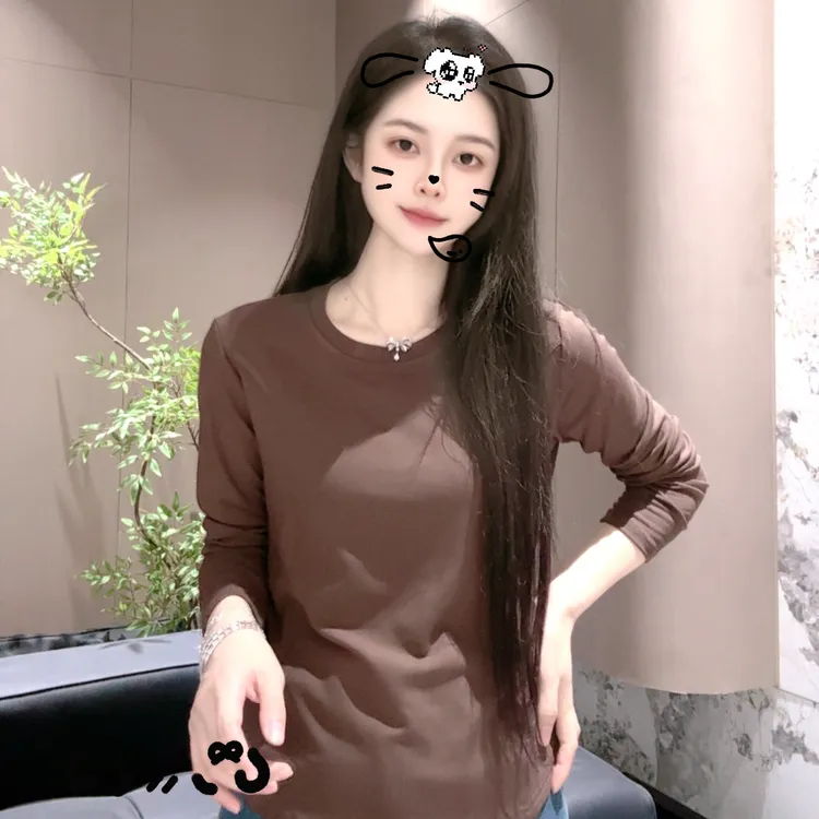 宿慕SUMU保暖加绒打底衫2025新款9-21抽褶显瘦鱼骨线磨毛上衣8262