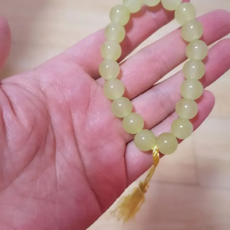 非金属莫桑石手链 淡雅黄古风女款单圈精美手饰玉手串串珠配饰