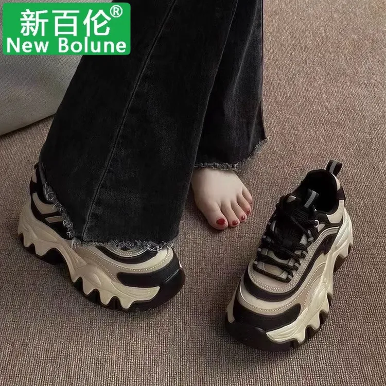 新百伦正品厚底老爹鞋女潮2025秋冬新款网红显脚小炸街运动休闲鞋