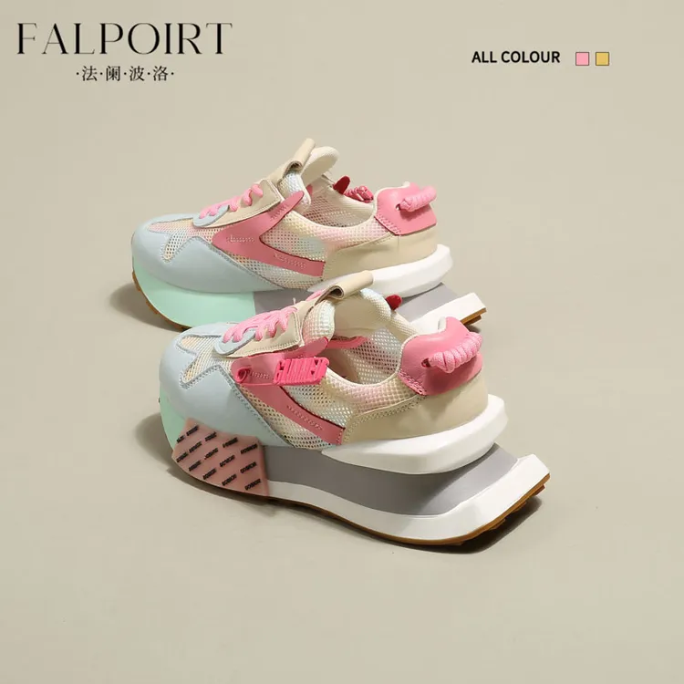 FALPOIRT轻奢潮酷设计感阿甘鞋女网面透气夏季新款厚底轻便老爹鞋