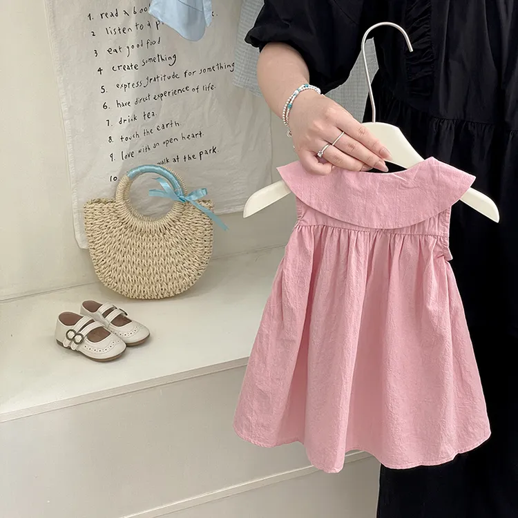 2025新款夏季甜美公主裙女童粉色连衣裙百搭洋气短裙90-140cm