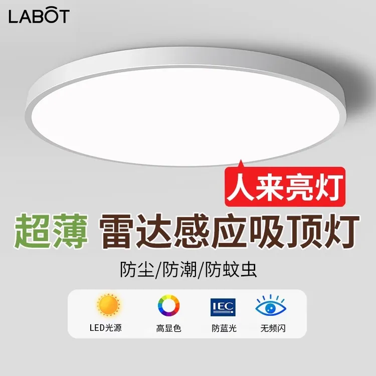 智能雷达感应吸顶灯人来即亮人走即灭楼梯走廊楼道入户门口声控灯