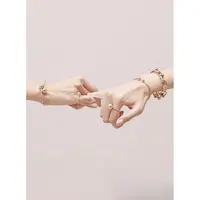 手链#沐南专享#004时尚百搭手链小马蹄黑白圆饼手链老花手链