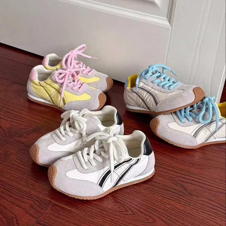 ABC 儿童运动鞋2025春季爆款女童复古德训鞋马卡龙色男童休闲鞋子