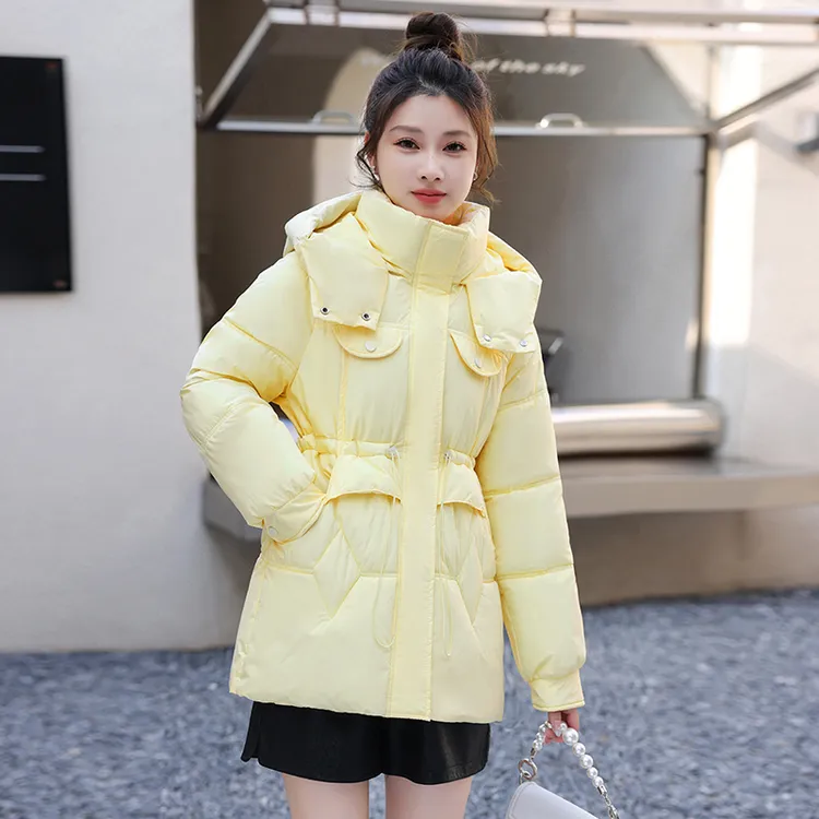 冬季新款收腰棉服女中长款加厚韩版宽松显瘦棉衣洋气休闲百搭棉袄