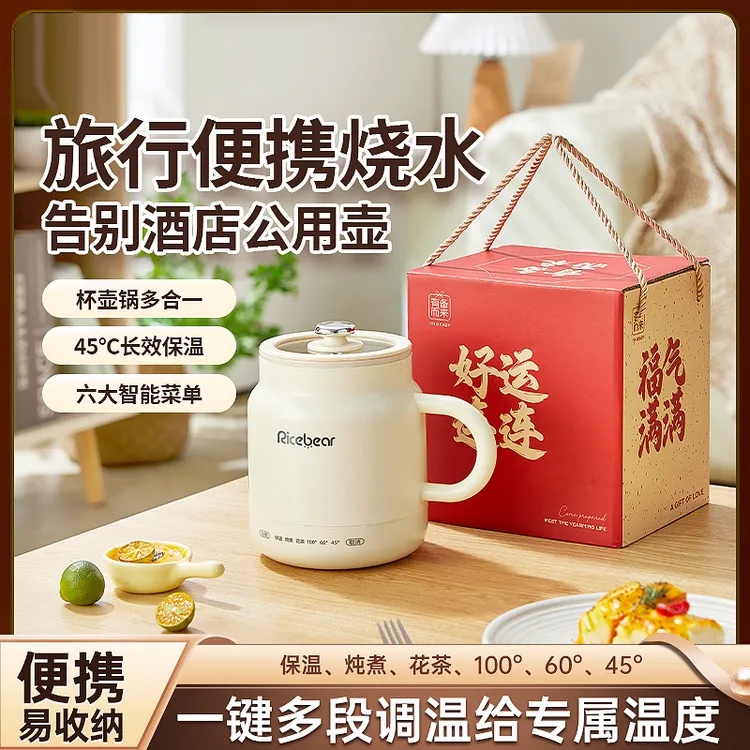 便携式烧水杯小型恒温水壶加热保温烧水壶旅行电热水杯电炖电煮杯