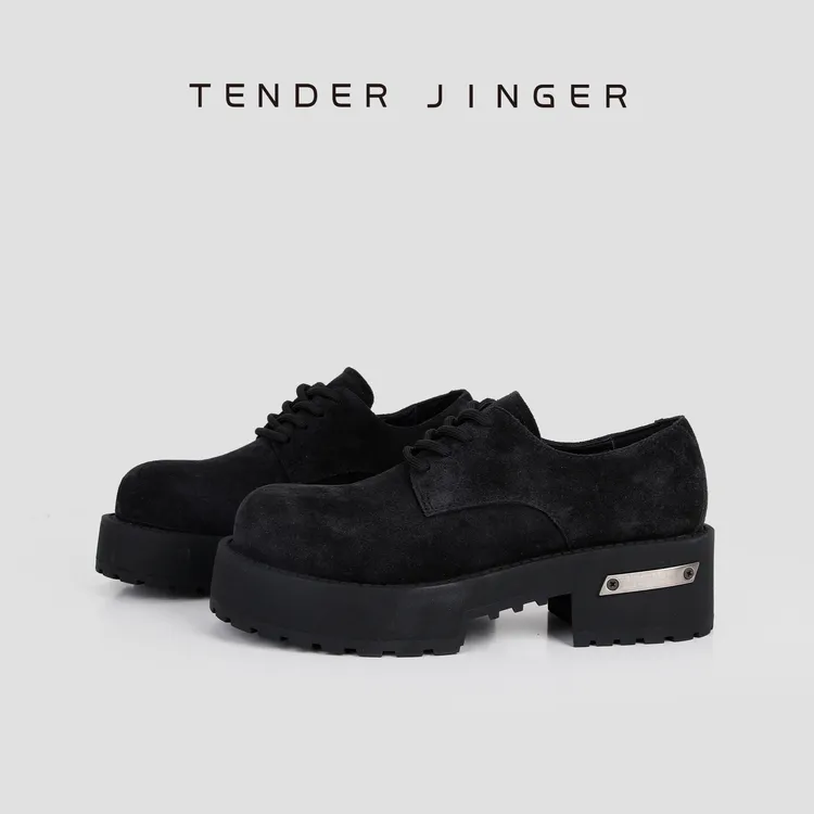 Tender Jinger反绒复古厚底绑带小皮鞋M250868