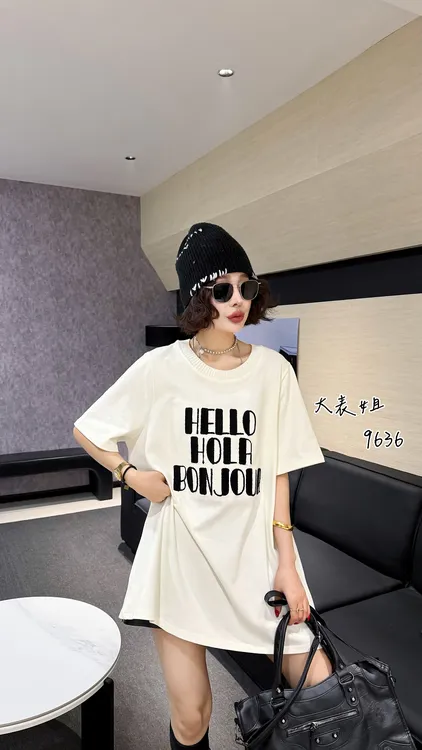 9636秋冬加厚特大版短袖女欧货重工绣花字母洋气遮肉内搭上衣潮