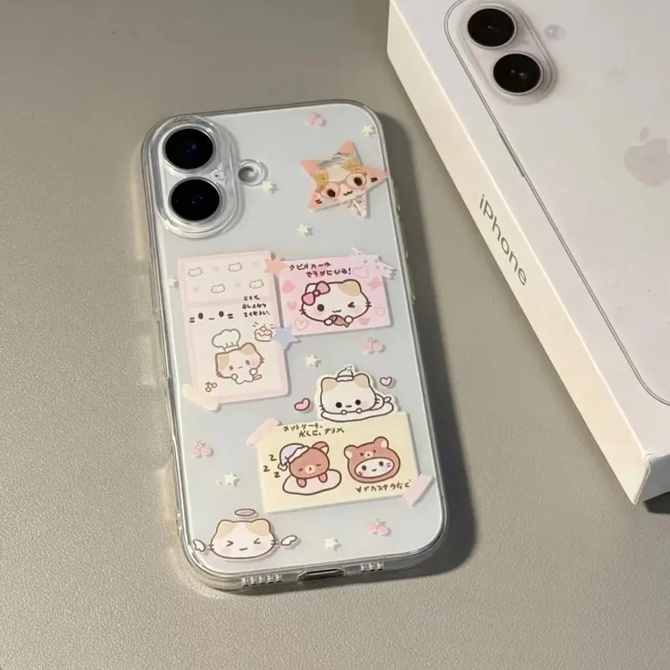可爱日韩小咪适用17promax手机壳16iphone15粉嫩14防摔13可爱12