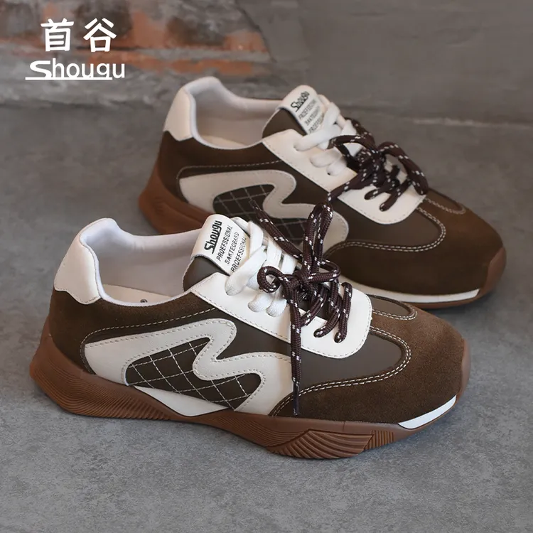 shougu/首谷2026春季新款软底运动德训鞋女百搭厚底休闲阿甘鞋子