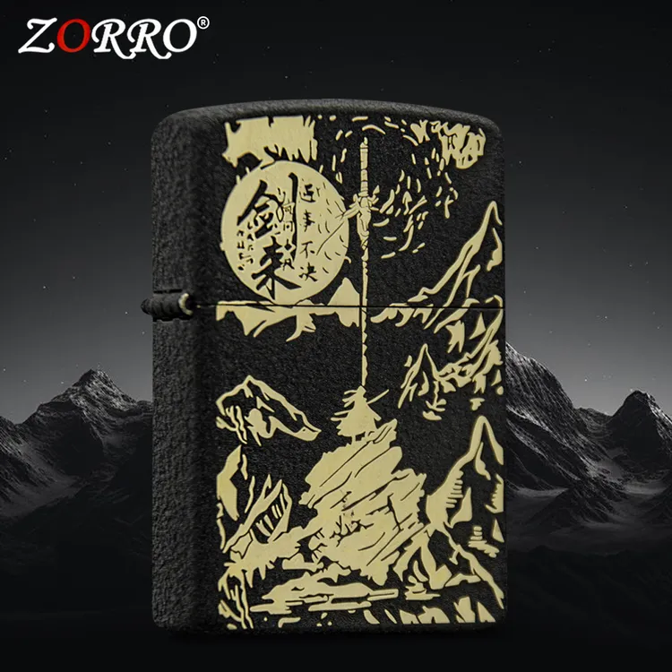 ZORRO经典磨砂剑引春风创意防风煤油剑来款佐罗打火机通用ZIPPO油