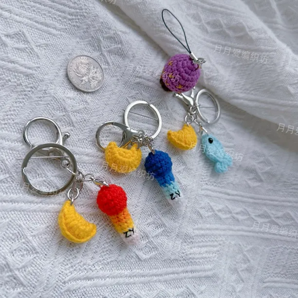 【成品】梓渝纯手工钩织迷你可爱小话筒挂件演唱会应援周边创意礼物