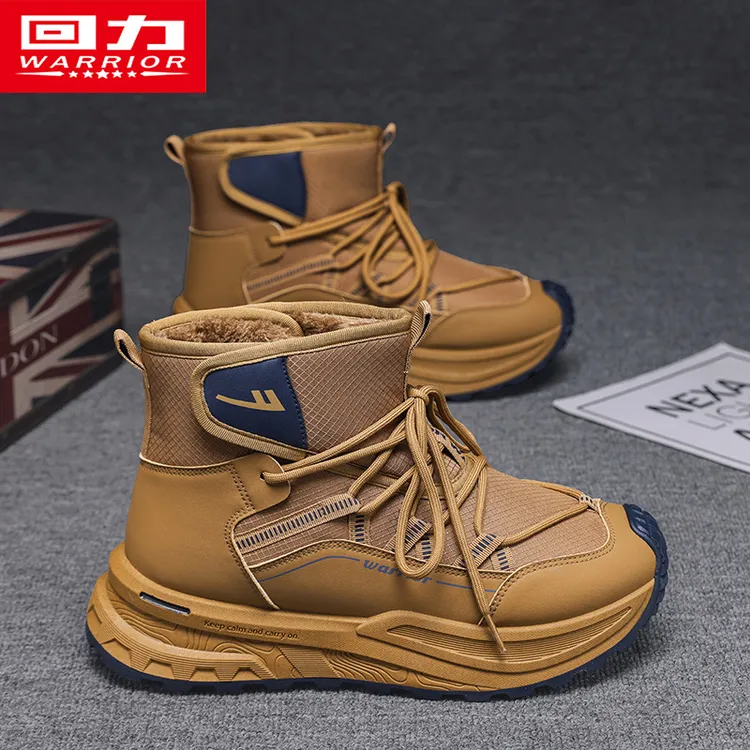 回力男鞋高帮鞋2025秋冬新款时尚百搭厚底保暖防滑耐磨雪地靴2974