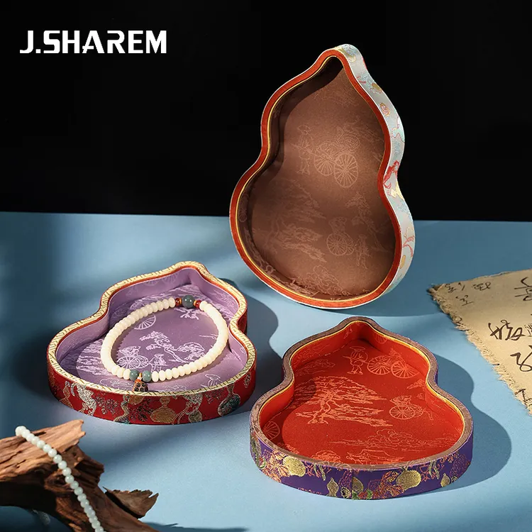 首饰展示架 国风珠宝托盘葫芦展示盘翡翠饰品陈列拍照道具中式