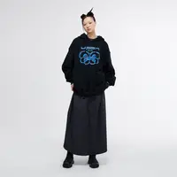 【星线好物】UPONPRO蝴蝶印花小众高街潮牌抽绳宽松连帽卫衣女