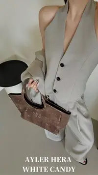 赫拉极简挂脖多扣显瘦上衣 H7896-1（福福）