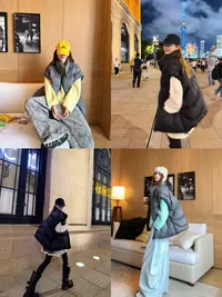 婉君【时髦尖子生】秋冬洋气时尚韩版宽松休闲羽绒马甲LWJ25C3C3035